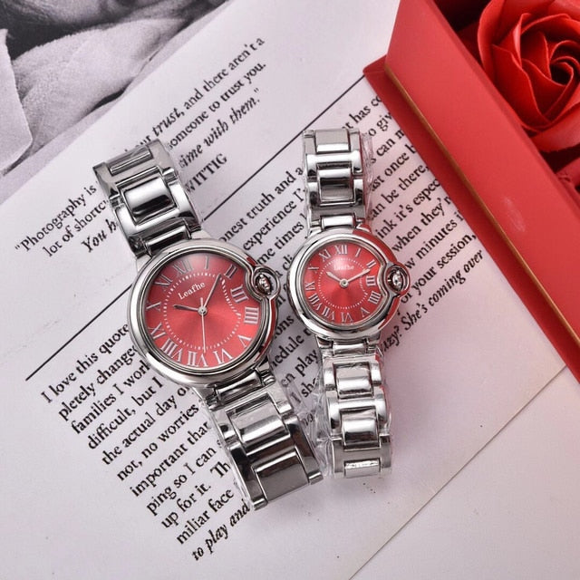 Fashion Silver Stainless brand women Watches Quartz WristWatch Ladies Girls Famous Female pink Clock Montre Femme reloj