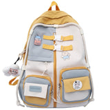 Pin Badge Women Cute Backpack Harajuku Lady Kawaii Bag School Waterproof Nylon Female Book Backpack Girl College Student Bag New