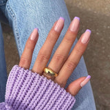 24pcs Detachable Taro Mud Purple Pearl False Nails Wearable Fake Nails Full Cover Nail Tips press on nails fake nail with design