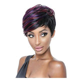 Xpoko Short Straight  African American Wig  Heat Resistant Synthetic Hair  for Women-1