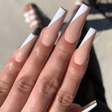 Detachable Heart Long Coffin False Nails Wearable Orange love gradient Ballerina Fake Nails Full Cover Nail Tips Press On Nails2022513