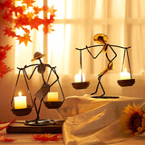 Abstract Metal Candlestick Nordic Home Decoration Character Sculpture Candle Holder Decor Handmade Figurines Candle Holder Gifts