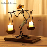Abstract Metal Candlestick Nordic Home Decoration Character Sculpture Candle Holder Decor Handmade Figurines Candle Holder Gifts