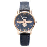 Simple Little bee Design Women Watches Vintage Green Leather Ladies Luxury Wristwatches Fashion Casual Female Quartz Clock