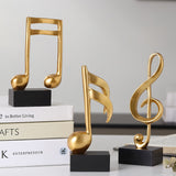 Home Decoration Accessories Modern Figurine Decorative Art Statuette Golden Musical Note Handicraft Living Room Desk Ornaments