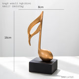 Home Decoration Accessories Modern Figurine Decorative Art Statuette Golden Musical Note Handicraft Living Room Desk Ornaments