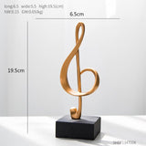 Home Decoration Accessories Modern Figurine Decorative Art Statuette Golden Musical Note Handicraft Living Room Desk Ornaments