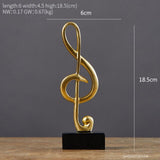 Home Decoration Accessories Modern Figurine Decorative Art Statuette Golden Musical Note Handicraft Living Room Desk Ornaments