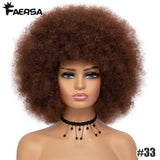 Halloween front porch Short Hair Afro Kinky Curly Wigs With Bangs For Black Women African Synthetic Ombre Glueless Cosplay Natural Blonde Red Blue Wig