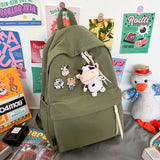 Back to school Spring New Waterproof Cow Pattern Lovely Backpack For Women Casual Simple College Student Schoolbag Teenage Girl Badge Backpack