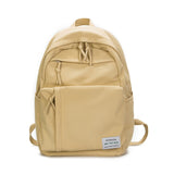 Back to school New solid color Backpack Waterproof nylon women backpack multiple zip pocket Travel Backpacks Teenage Girls Schoolbag