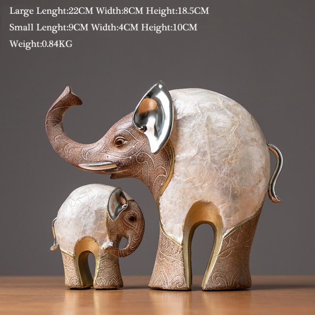 European Home Decor African Elephant Sculpture Resin Animal Model Abstract Home Decoration Accessories Living Room Decor Gifts