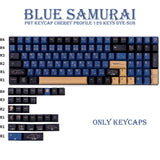 PBT Keycap 129 Keys DYE-SUB Cherry Profile BLUE/RED Samurai Japanese KeyCaps For Cherry MX Switch Mechanical Keyboard