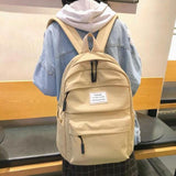 Xpoko College Teenager School Bags for Girls Large Oxford Waterproof Backpack Women Book Bag Big Teen Schoolbag Khaki Leisure 2023 New