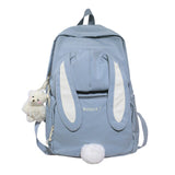 Cute Rabbit Girl School Backpack Female Large Capacity Kawaii Back Pack Mochila Pink Women Bagpack Nylon Cartoon Schoolbag
