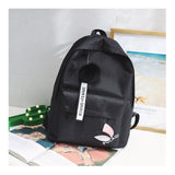 Back to school black green girl school bags for teenage backpack Women College wind SchoolBag female High student bookbag fashion Hairball