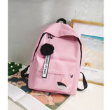 Back to school black green girl school bags for teenage backpack Women College wind SchoolBag female High student bookbag fashion Hairball