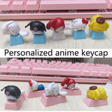 Kawaii Keycaps For Mechanical Keyboard Accessories Personality Cartoon Anime Big Ear Dog Key Caps Cherry MX Stereo R4 PBT Keycap