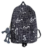 Female Graffiti Print Men Backpack Harajuku Girl Student Male School Bag Ladies Fashion Laptop Nylon Backpack Women Book Boy Bag