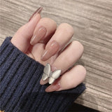 Xpoko 24pcs Black French False Nails Detachable Wearable fake nails press on Fake Nails Full Cover Artificial Nail Tips Manicure Tool-1