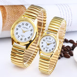 Classic Big Dial Numbers Face Elastic Band Quartz Watch Men And Women Fashion Pair Wholesale Watch