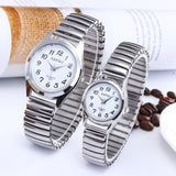 Classic Big Dial Numbers Face Elastic Band Quartz Watch Men And Women Fashion Pair Wholesale Watch