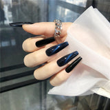 24pcs/box Cat Eye Phototherapy Nail Patch Wearable Fake Nail Short False Nail Wedding For Winter Autumn wearable full cover2022525