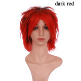 Xpoko Short Cosplay Wig Red Pink Blue Brown White Grey Hair Wigs Synthetic Straight Costume Wig For Christmas Party