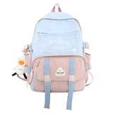 Back to school 2022 New Contrast Color Girl Kawaii Backpack Fashion Fancy High School Bag For Teenage Girl Student Bookbag Cute Travel Backpack