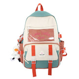 Back to school 2022 New Contrast Color Girl Kawaii Backpack Fashion Fancy High School Bag For Teenage Girl Student Bookbag Cute Travel Backpack