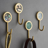 Nordic Home Decoration Accessories Creative Brass Round Hook Living Room Wall Decoration Adhesive Hangers Key Hook Wall Hanger