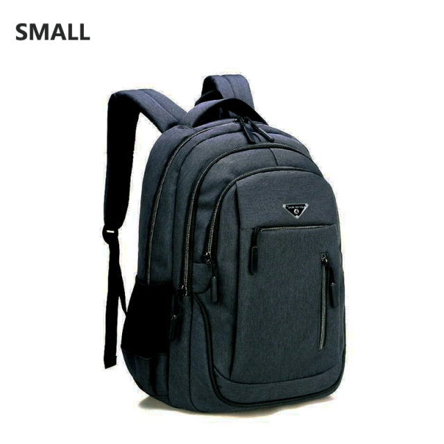 Big Capacity Men Backpack Laptop 15.6 Oxford Gray Solid High School Bags Teen College Student Back Pack Multifunctional Bagpack