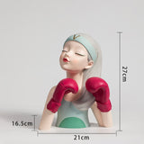 Xpoko Nordic Home Decor Girl Design Resin Figure Statue Living Room Decor Office Decoration Bedroom Decoration Accessories Girl Gifts