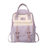 Back to school Kawaii Women Nylon Backpack Fashion Waterproof School Bags for Teen Girls Patchwork Backpack Cute Student Bookbag Lady