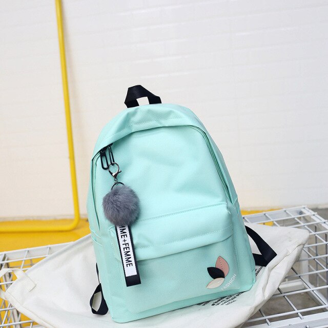 2022 Solid backpack girl school bags for teenage College wind Women SchoolBag High student bag black nylon printing