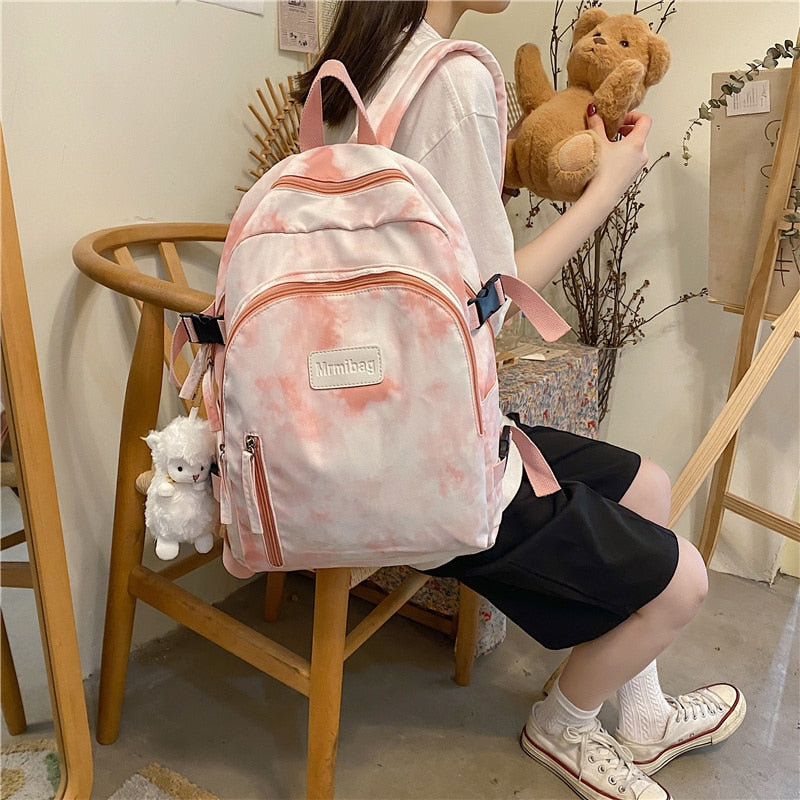 Fashion Women Backpack Nylon Design Girls Black School Bag for Teenager Kawaii Waterproof Travel Mochila Rucksack