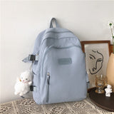 Fashion Women Backpack Cute Nylon Student Schoolbag Kawaii Ladies Large Capacity Laptop Bagpack Girl Bookbag Mochila