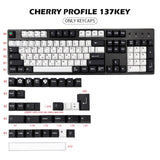GMK-KEY Black And White PBT Keycap Cherry Profile Dye Subb Keycaps For Mechanical Keyboard GK61 DZ60 K70 G710+Layout iso Key Cap