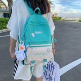 Contrast Teenage Girl Backpack Fashion Trend Women Rucksack Young and Lovely College Schoolbag Convenient Student Book Bag