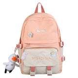 Contrast Teenage Girl Backpack Fashion Trend Women Rucksack Young and Lovely College Schoolbag Convenient Student Book Bag