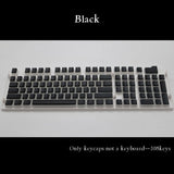 108 Key Keycaps Double Shot Backlit PBT Pudding Keycap Set with Puller Compatible With Cherry MX Mechanical Keyboard Black&White