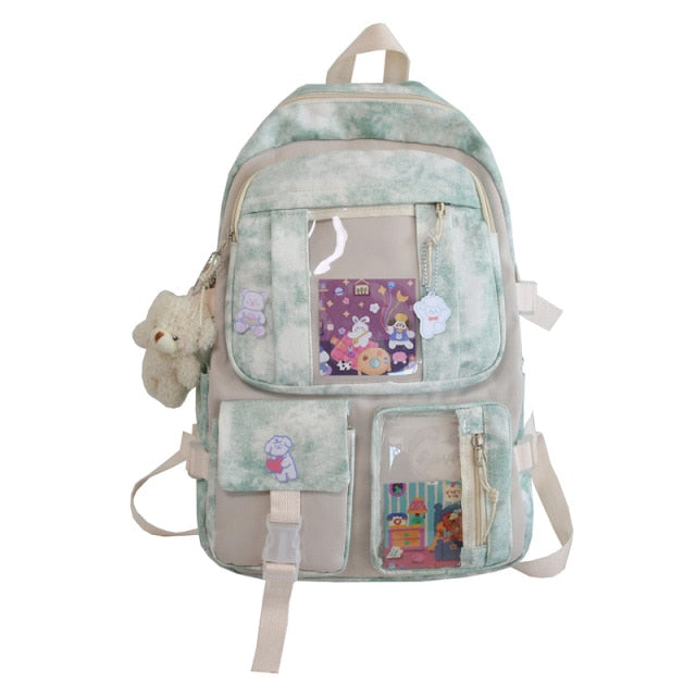 Fashion College Girls Laptop Backpack School Bag Canvas Women Mochila Kawaii Bookbag Female Shoulder Travel Rucksack