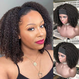 Afro Kinky Curly Short Bob Wigs Headband Wigs for Black Women 180% Water Wave Synthetic Hair Wigs