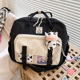 Back to school Lovely Multifunctional Backpack Female Small Schoolbag Badge Women Backpacks Teenage Girl Buckle Portable Travel Bag