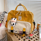 Back to school Lovely Multifunctional Backpack Female Small Schoolbag Badge Women Backpacks Teenage Girl Buckle Portable Travel Bag