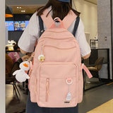 Kawaii 2021 Girl Backpack Waterproof Nylon Book School Bag Laptop Women Cute Backpack Student College Female Bags Ladies Fashion