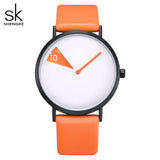 SHENGKE Watch New Yellow Leather Strap Casual Style Women Watches Quartz Ladies Watches Creative Clock Gift relogio feminino