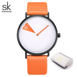 SHENGKE Watch New Yellow Leather Strap Casual Style Women Watches Quartz Ladies Watches Creative Clock Gift relogio feminino