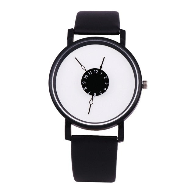 New Simple Men Women Casual Quartz Watches Ins Fashion White & Black Watches Women's Clock Watch for Girls