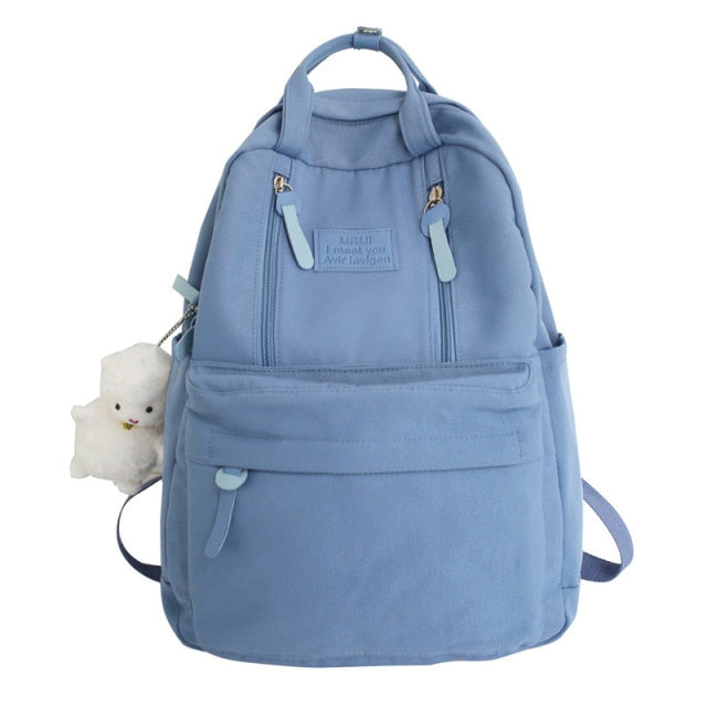Fashion Women Backpack High School Student Bag Large Capacity For Teenage Girls Boy Travel Waterproof Black Mochilas
